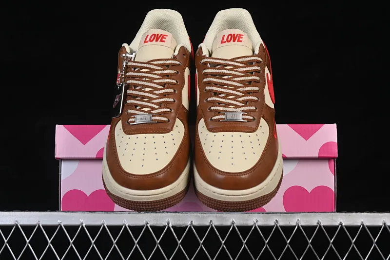 All Categories Nk Air Force 1 Air Force Series Nk Air Force 1 Low Air Force Low Nike Air Force 1'07 Low Valentine's Day Limited Brown Red Heart Air Force One Low Casual Shoes NH0601-538